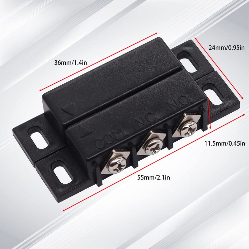 weideer 2pcs MC-31B Magnetic Reed Switch Wired Surface Mount Normally Open Closed NC NO Door Contact Sensor Alarm Magnetic Door Switch Black - Image 4